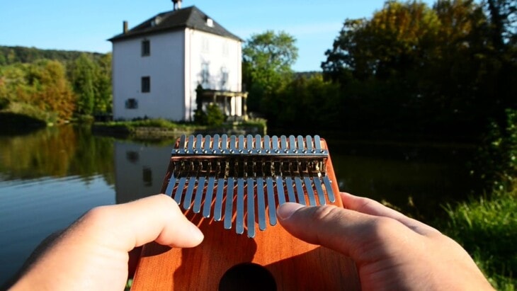 Man Holding a Kalimba