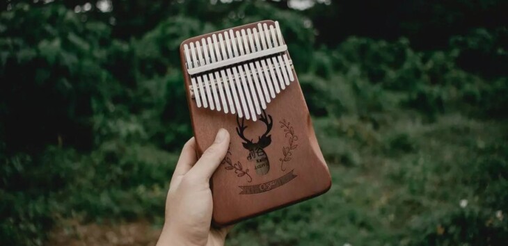 Playing a Kalimba